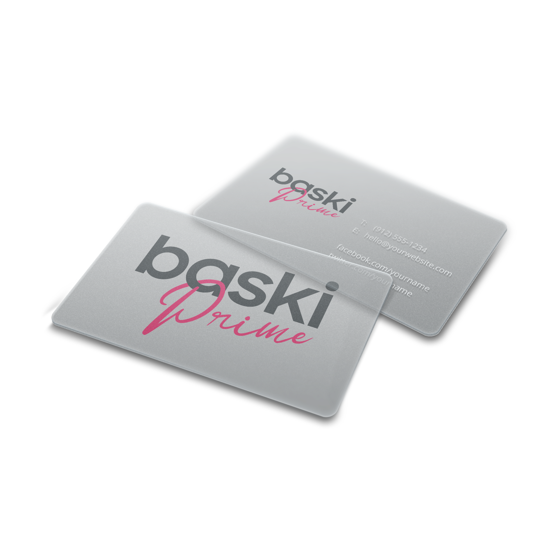 Şeffaf Kartvizit 500 Adet - 8.6x5.4cm - Tek Yüz Baskı - Dikey - Lak Yok