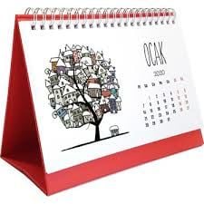21 x 16 cm + 26 Sayfa + Mukavva Taslamalı Masa Takvimi  Adet