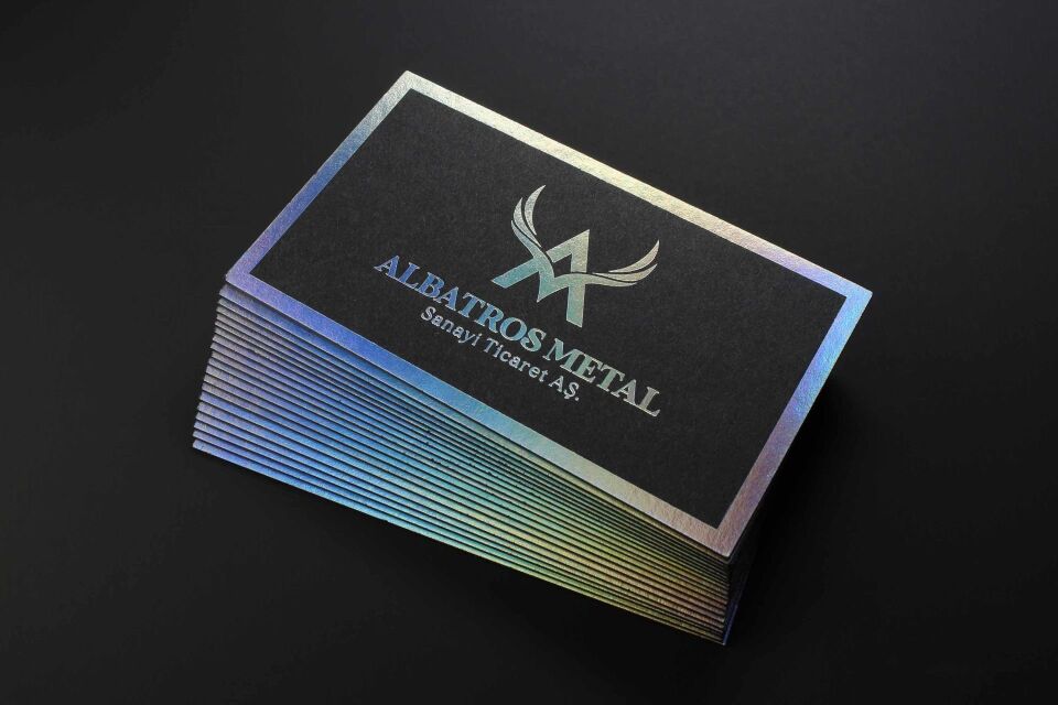 Fantazi Siyah Kağıt + Hologram Yaldız + Dubleks Sıvamalı + Düz Kesim   500 Adet