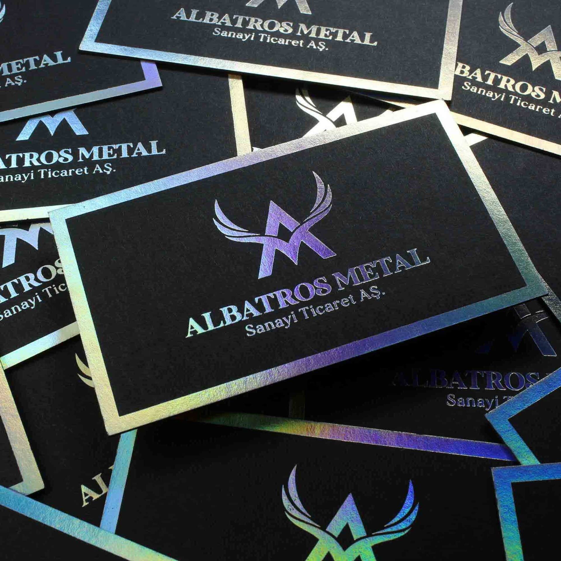 Fantazi Siyah Kağıt + Hologram Yaldız + Dubleks Sıvamalı + Düz Kesim   500 Adet