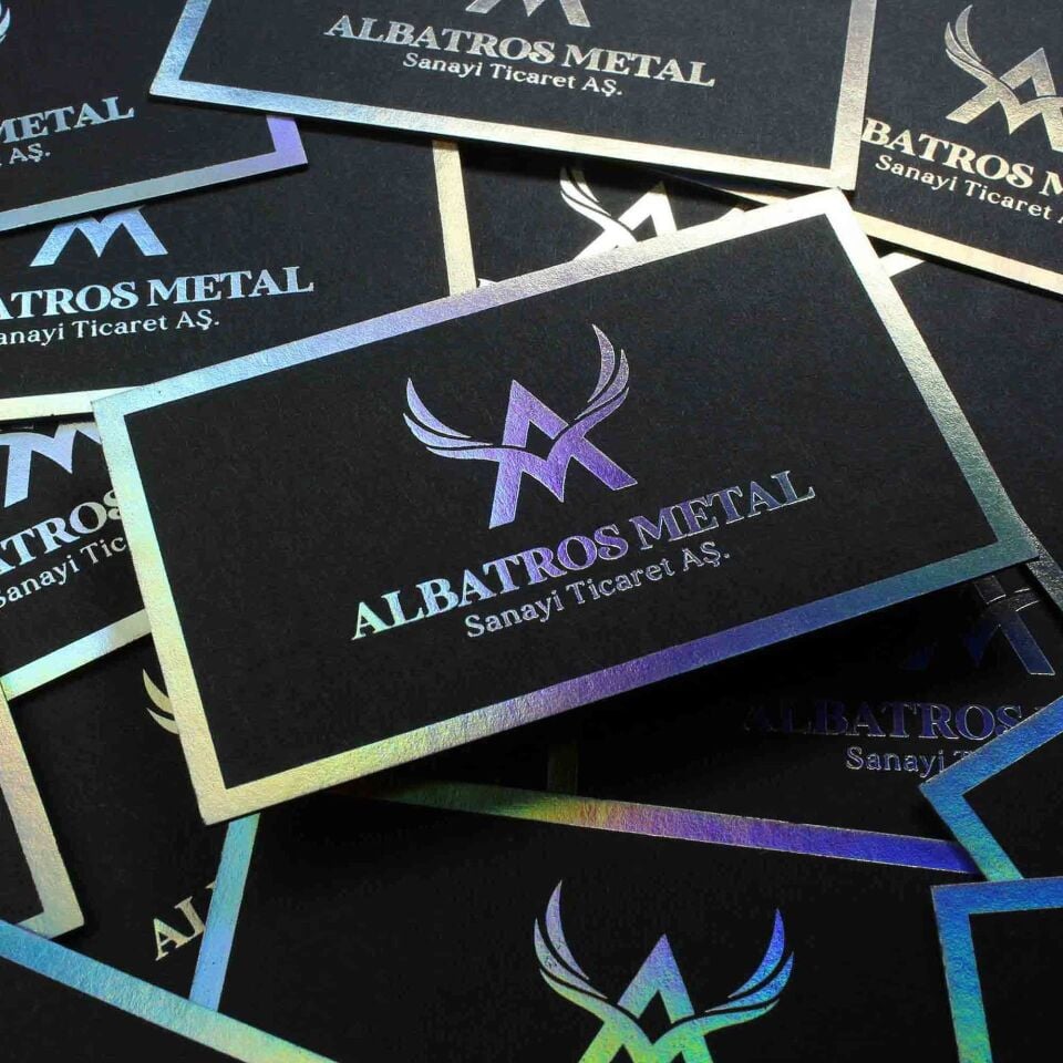 Fantazi Siyah Kağıt + Hologram Yaldız + Dubleks Sıvamalı + Düz Kesim   500 Adet