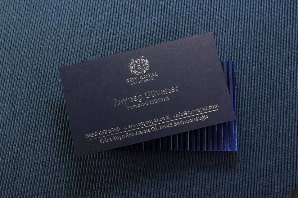 Fantazi Koyu Lacivert Kağıt +Yaldız Baskılı + Dubleks Sıvamalı   500 Adet