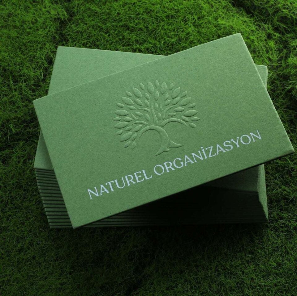 Fantazi Yeşil Kağıt + Yaldız ve  Kabartma Baskılı + Dubleks Sıvamalı   500 Adet