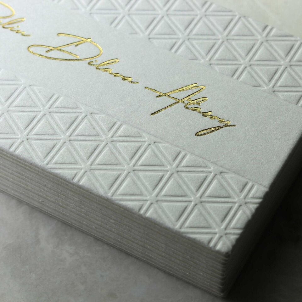 Fantazi Beyaz Kağıt +Yaldız ve Ezma Baskılı +  Dubleks Sıvamalı  500 Adet